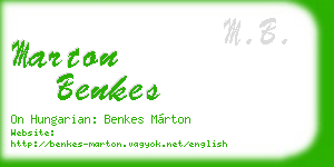 marton benkes business card