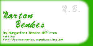 marton benkes business card